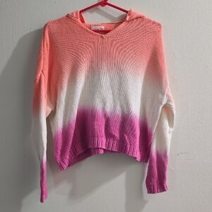 Lou & Grey Pink Ombre Knit Hooded Sweater